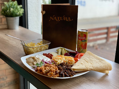 This is Natura Bar Falafel House's logo