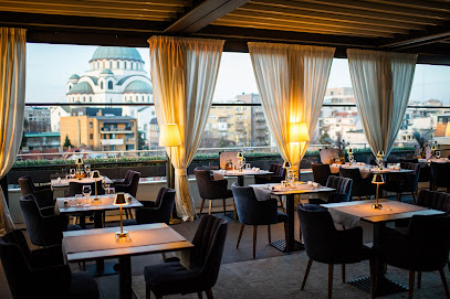 This is The View Rooftop's logo
