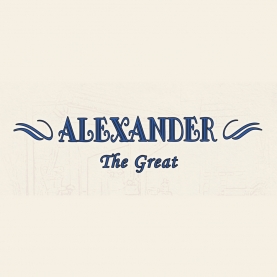 This is Alexander King of Grill restaurant's logo