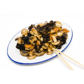31. Пържени китайски гъби и бамбук със соев сос