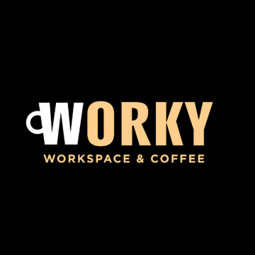 This is Worky - coworking cafe's logo