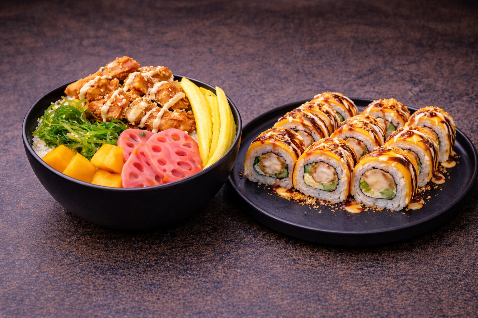 image-Поке бол с пиле + Суши с пиле и чедър