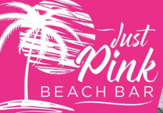 This is Just Pink Beach Bar's logo