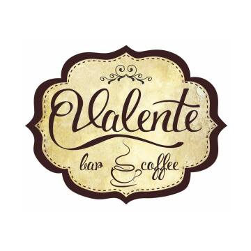 This is Valente Bar & Coffee's logo